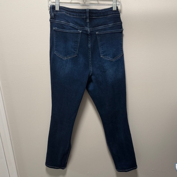 EUC - Royalty For Me Dark Blue Distressed High Rise Slim straight Jeans Size 14W - Picture 5 of 5